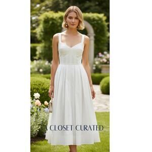 La Ligne Cotton Midi Dress XS Ivory NEW